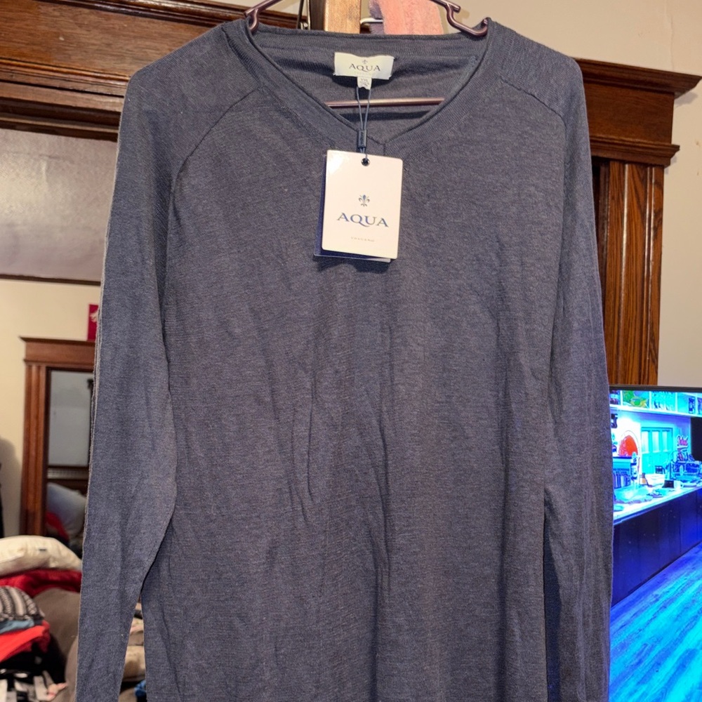 Aqua Deep Blue Knit Top